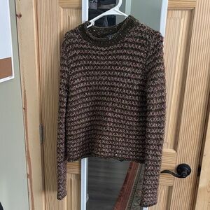 EARTHBOUND Olive and Pink Knit Sweater